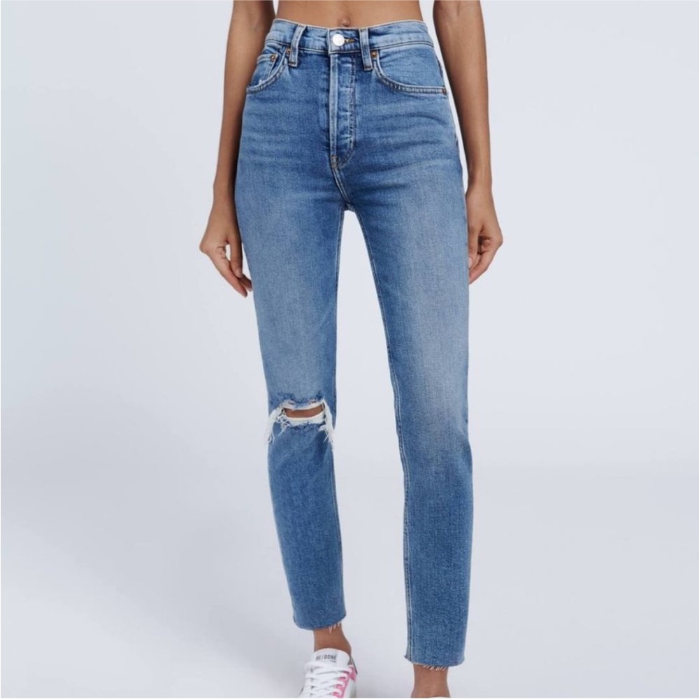 RE/ DONE High Rise Comfort Stretch Ankle Straight